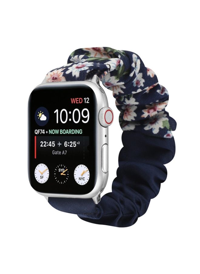 Replacement Strap Butterfly Pattern Hair Ring Cloth Watch Band For Apple Watch Series 9&8&7 41mm / SE 3&SE 2&6&SE&5&4 40mm / 3&2&1 38mm M