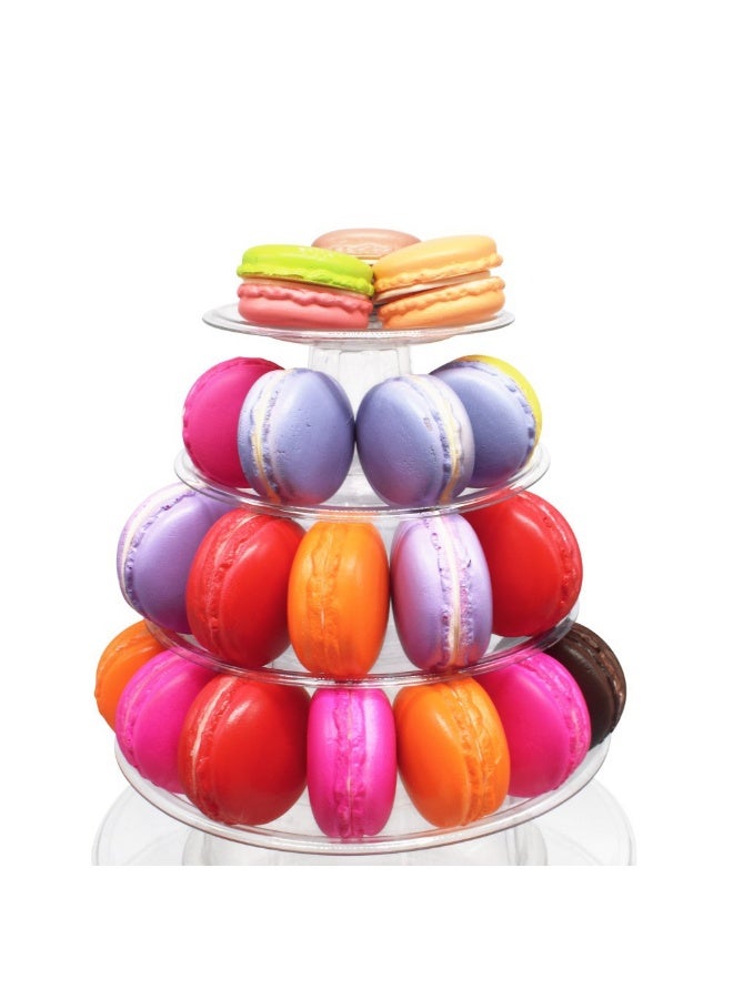 حامل ماكرون ب 6 طبقات، حامل عرض بلاستيكي لكعكة الكب كيك، زينة حفلات الزفاف وأعياد الميلاد - Image 3