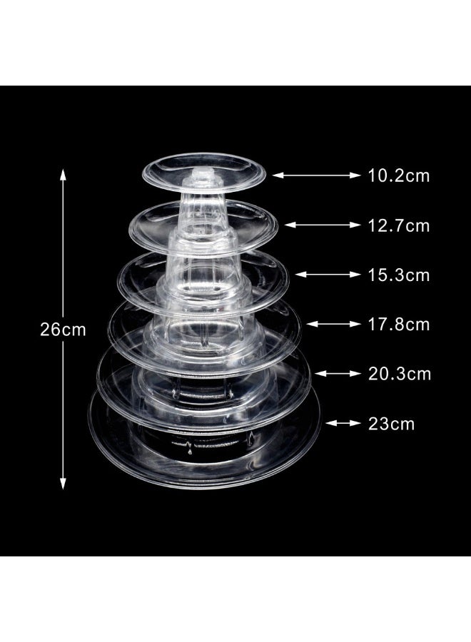 حامل ماكرون ب 6 طبقات، حامل عرض بلاستيكي لكعكة الكب كيك، زينة حفلات الزفاف وأعياد الميلاد - Image 4