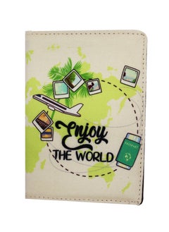 Tediline Passport Holder, Passport Cover - Printed Design, Enjoy the World - Travel Wallet for Men and Women, Secure Document Organizer with RFID Protection, Lightweight, Compact Design, Ideal for Travel, Passport Storage, and Luggage Organization  - Image 1
