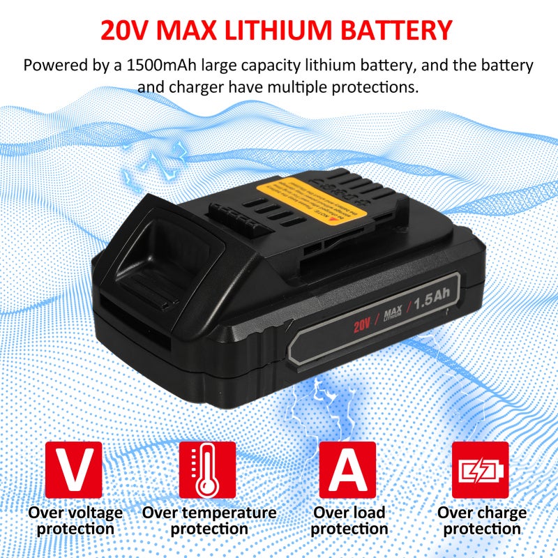 Cordless Electric Drill: Red 18+1 Torque Gears, Brushed Motor, 2-speed Regulation Modes - Forward Reverse Rotation, Led Light Portable Lithium Battery Drill for Home Diy, Professional Construction Wor - Image 4
