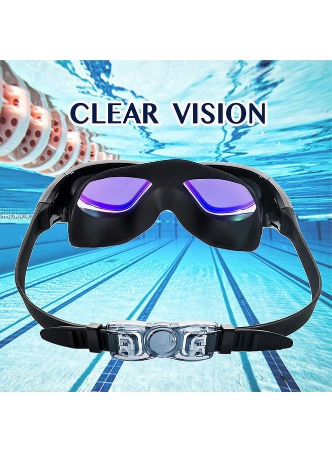 Cable World World® Big Frame Competition Swim Goggles With Free Protective Case Pro Anti Fog Protection Clear Anti-Uv Swimming Goggles With Adjustable Strap - Image 5
