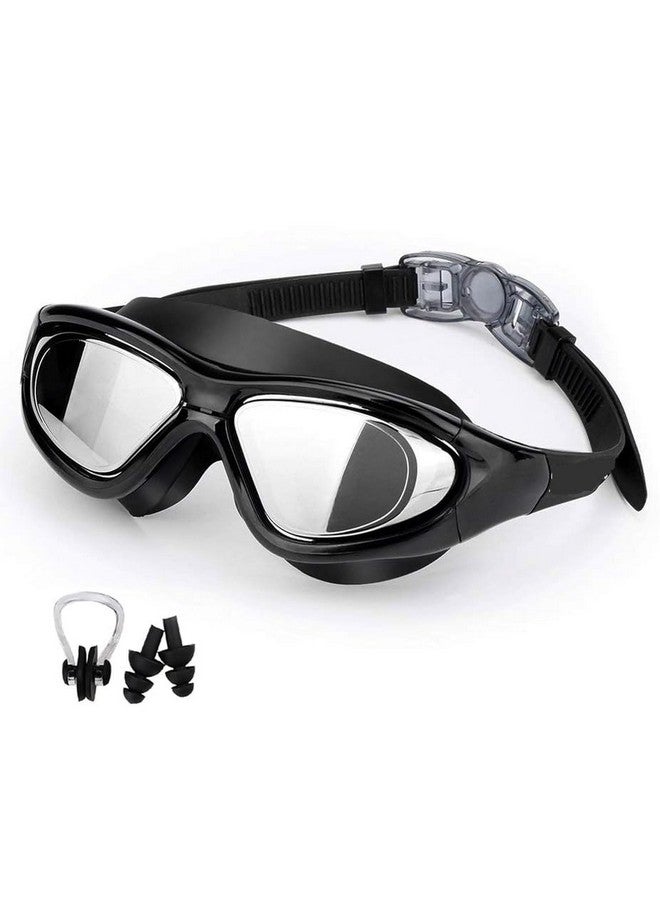 Cable World World® Big Frame Competition Swim Goggles With Free Protective Case Pro Anti Fog Protection Clear Anti-Uv Swimming Goggles With Adjustable Strap - Image 1