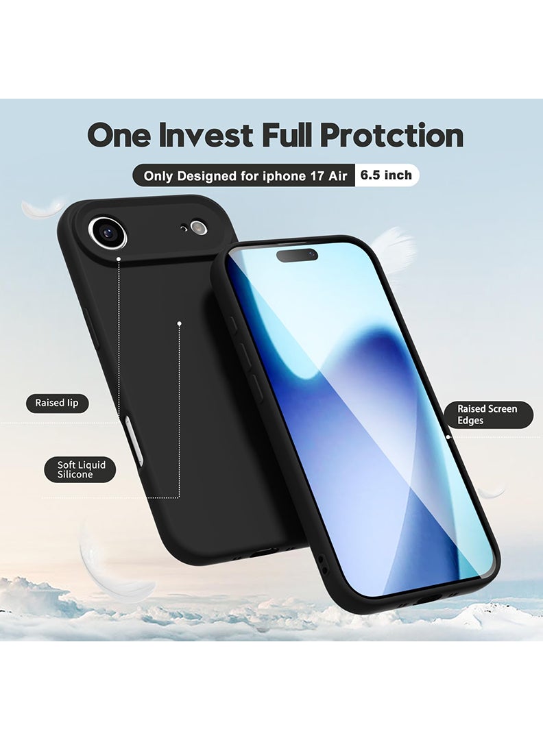 Theodor Protective Slim Fit Case Liquid Silicone Cover with Full Body Protection Anti-Scratch Shockproof Case For Apple iPhone 17 Air (Black) Bet on yourself - Image 2