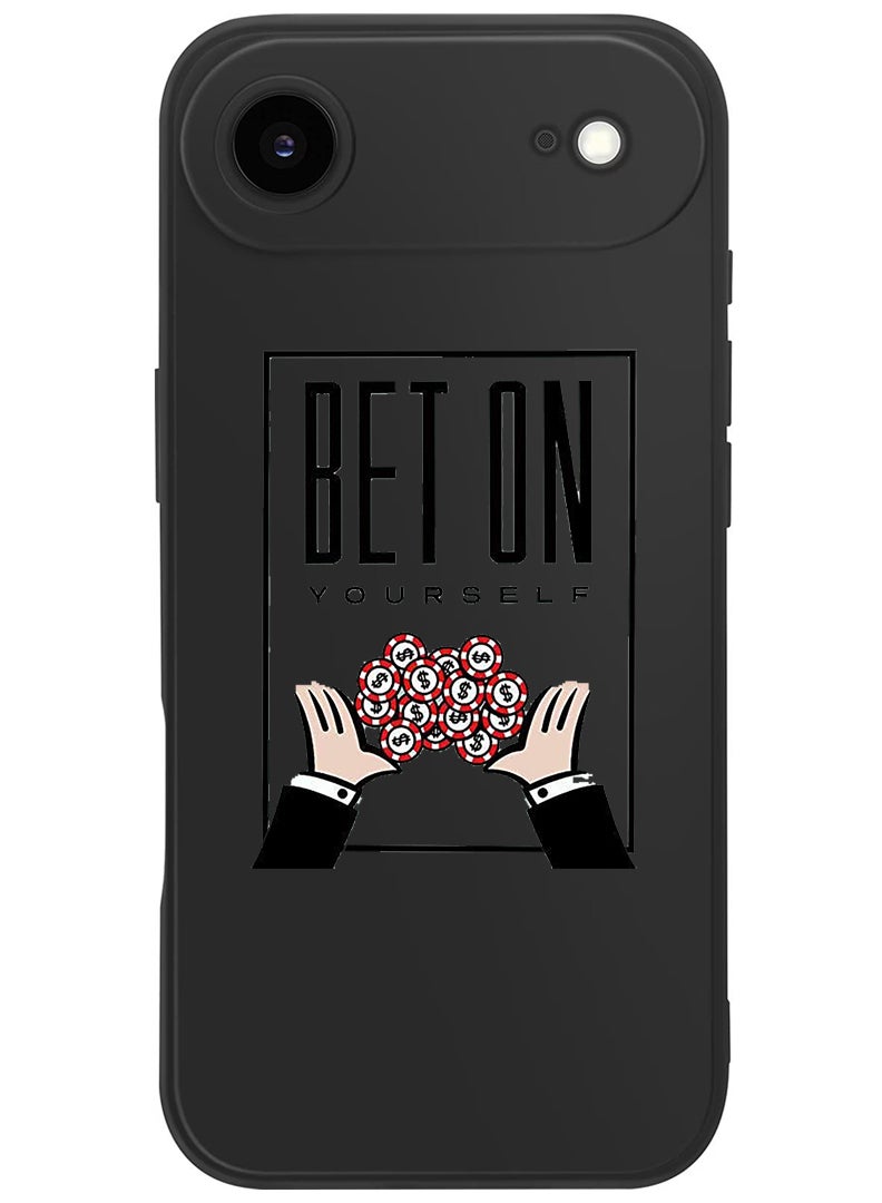 Theodor Protective Slim Fit Case Liquid Silicone Cover with Full Body Protection Anti-Scratch Shockproof Case For Apple iPhone 17 Air (Black) Bet on yourself - Image 1