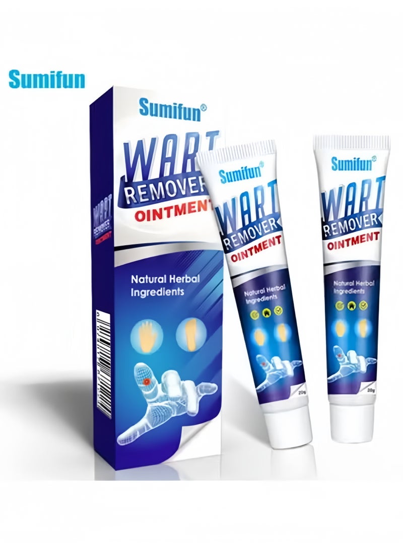 Sumifun Wart Remover Ointment 2 Pcs, 20g Each, Natural Herbal Gentle Formula, Pain Free & Scar Free, Suitable for Common Warts and Plantar Warts, Safe for All Skin Types - Image 1