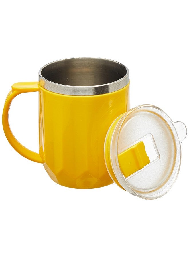 Attro Wonder Cup Vacuum Insulated Cup Comes with Styling Lid & Stylish Handle Perfect for Hot Tea, Coffee,Soups-450ml Yellow - Image 4
