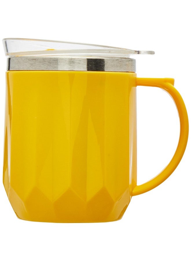 Attro Wonder Cup Vacuum Insulated Cup Comes with Styling Lid & Stylish Handle Perfect for Hot Tea, Coffee,Soups-450ml Yellow - Image 1