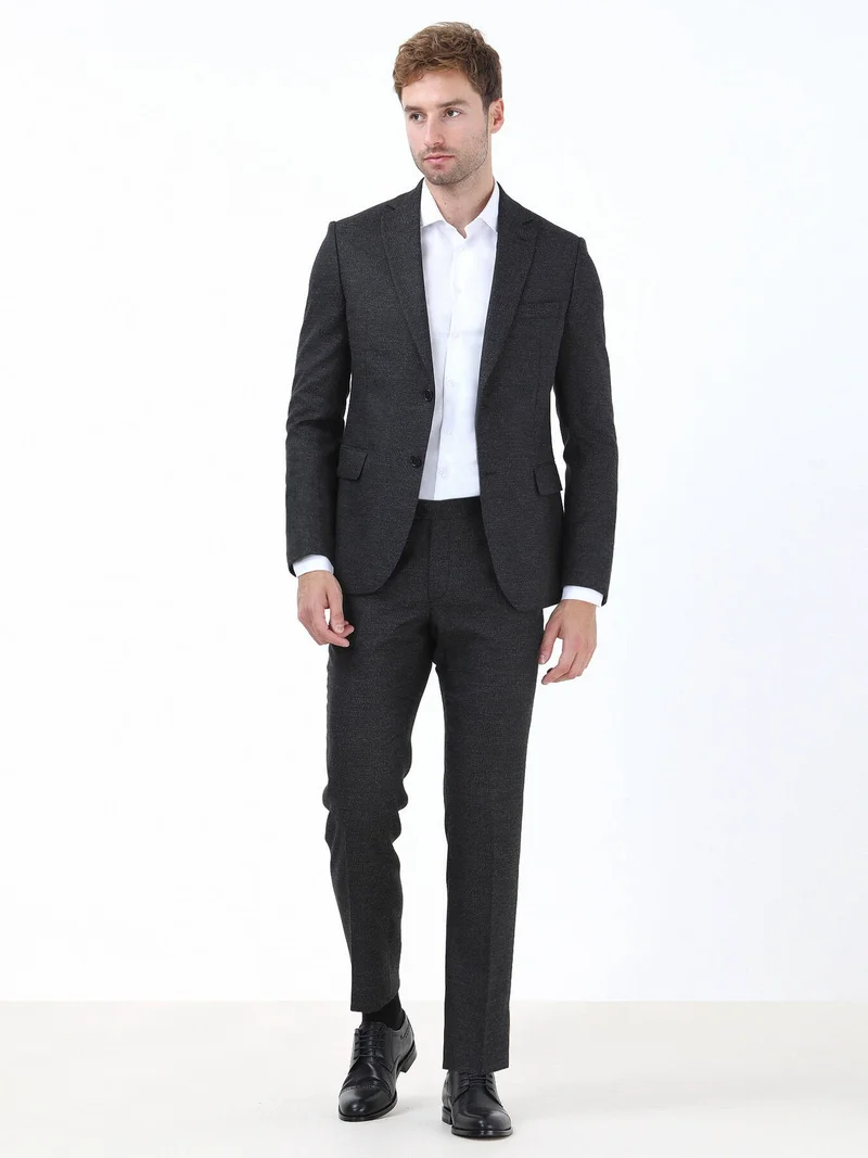 Kip White Plain Slim Fit Weaving Classical 100% Cotton Shirt