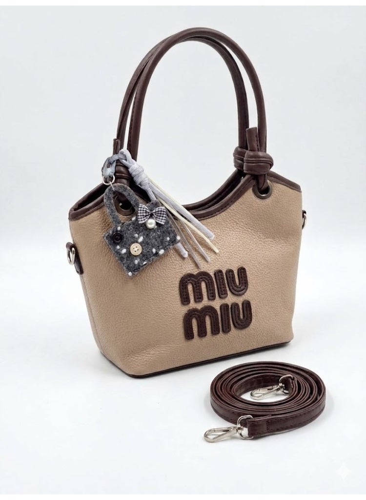Miu Miu Pebbled Leather Mini Wander – Caramel & Espresso