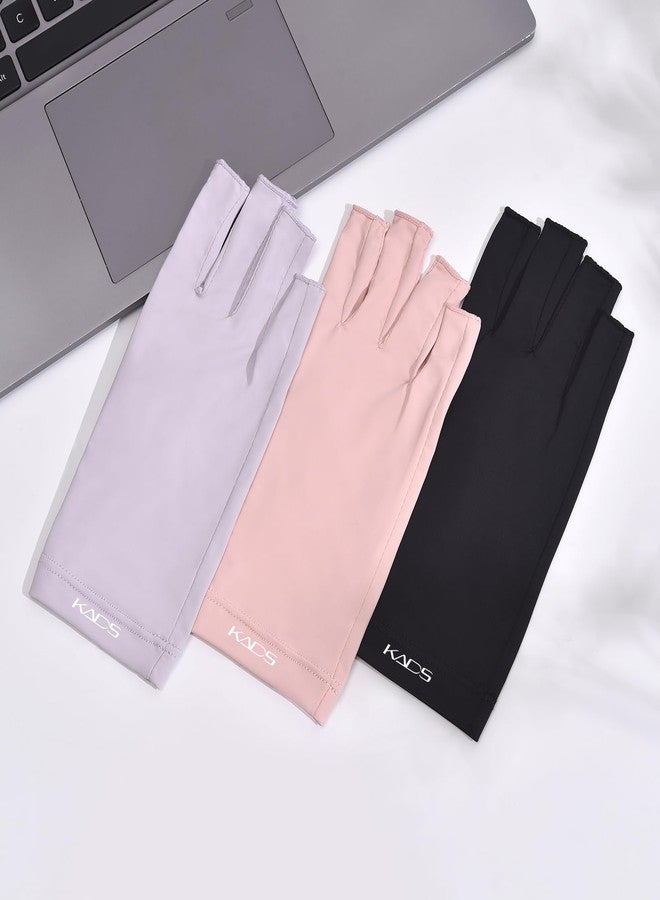 KADS UV Gloves for Nail Lamp,Professional UPF100+ UV Gloves for Manicures Nail Art,Fingerless Shield Skin from The Sun and Lamp (Pink) - Image 4