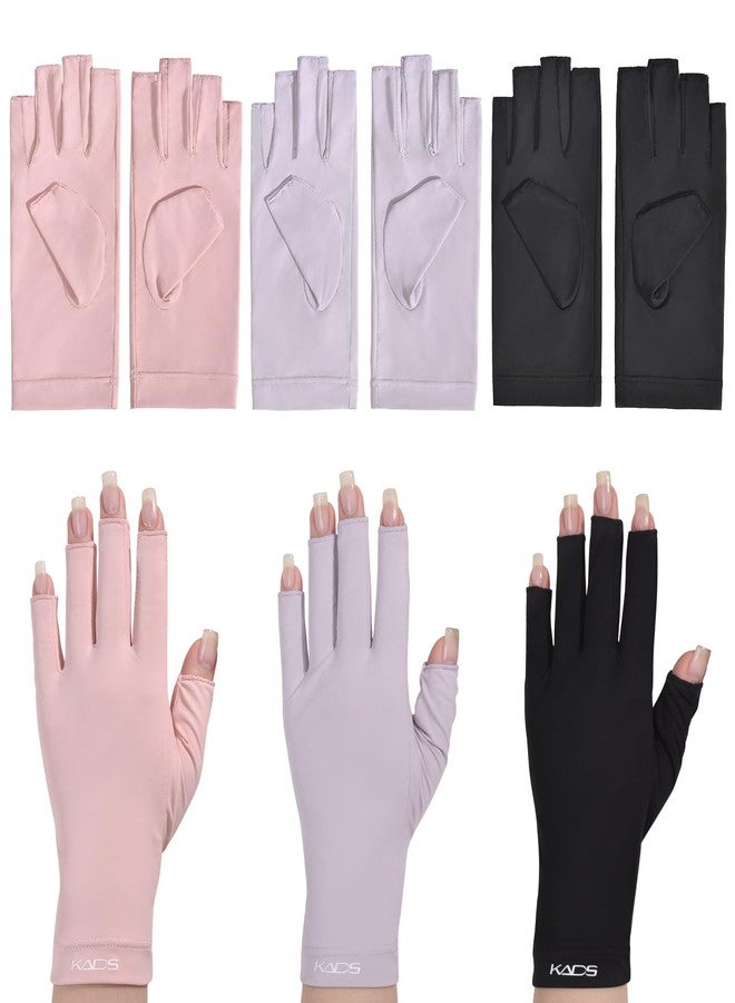 KADS UV Gloves for Nail Lamp,Professional UPF100+ UV Gloves for Manicures Nail Art,Fingerless Shield Skin from The Sun and Lamp (Pink) - Image 3