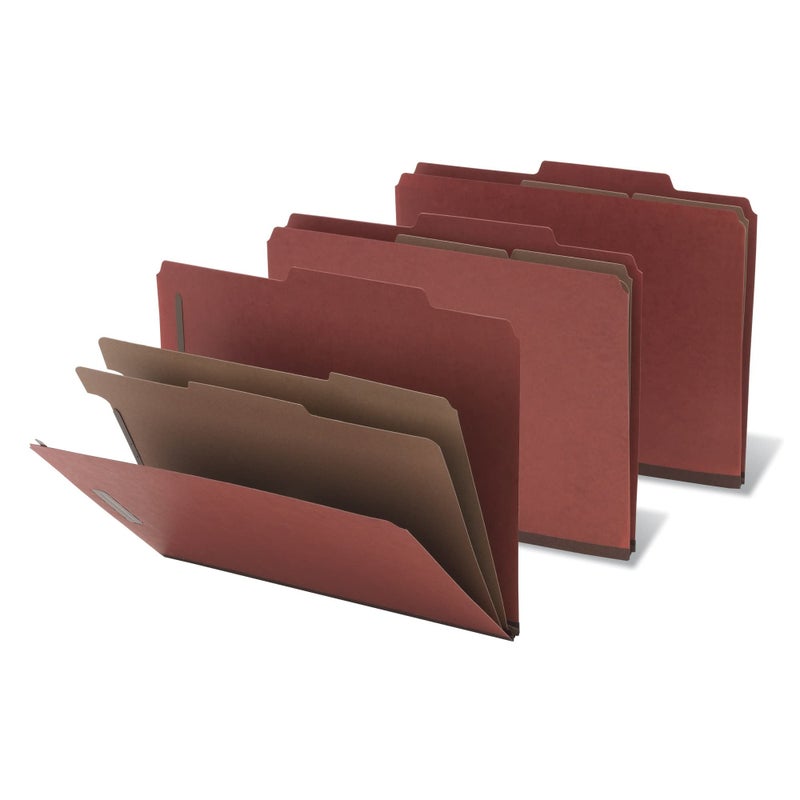 Office Depot Classification Folders, 2 1/2in. Expansion, Letter Size, 2 Dividers, Red, Pack of 5, OM01730 - Image 5