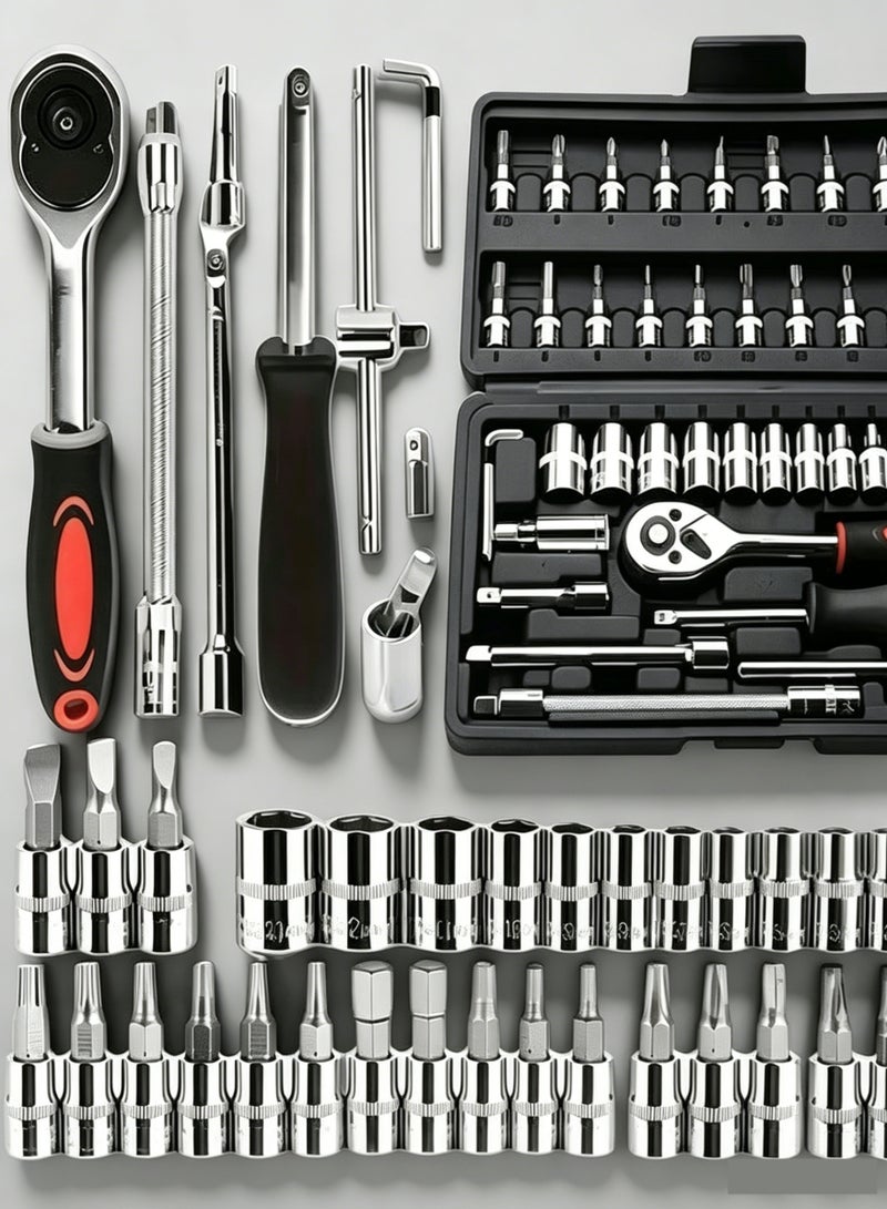 AETHER 46 Pcs Professional Automotive Repair Tool Set Heavy Duty Steel Toolbox Car Mechanic Kit - Image 5