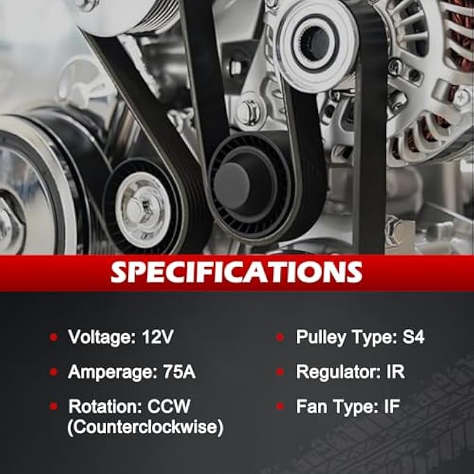Autodevil 13649 Alternator 75Amp 12V Compatible with Civic 1996 1997 1998 1999 2000 OE 31100-P2E-A02,31100-PEJ-004,AHGA24,AHGA25,A5TA4591 - Image 3