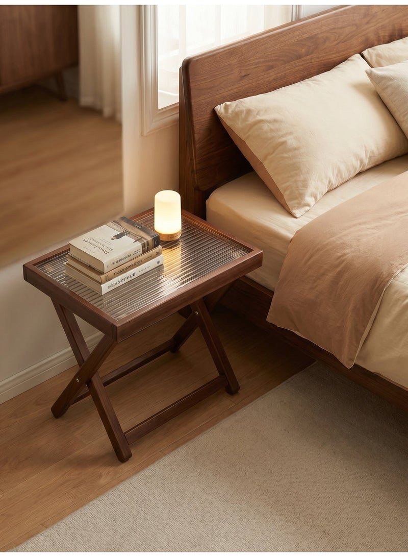 Foldable Coffee Table | Dining table | Folding Tea Table | Decoration Table | Bedroom table, Coffee color, 40cm L x 30cm W x 44cm H - Image 4
