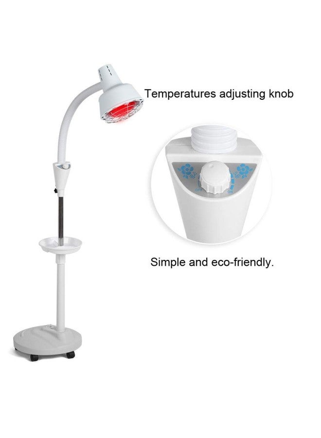klarako Infrared Light Heating Floor Lamp 275W for Thermotherapy Muscle Pain Relief Accupuncture Beauty Treatment Dimmable Heat with Stand & Flexible Arm(US)