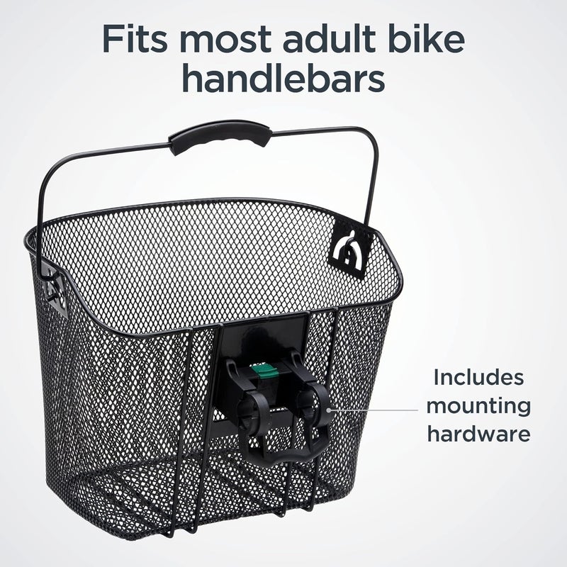 Schwinn Wire Basket For Bikes With Quick Release, Black, Medium - Image 4