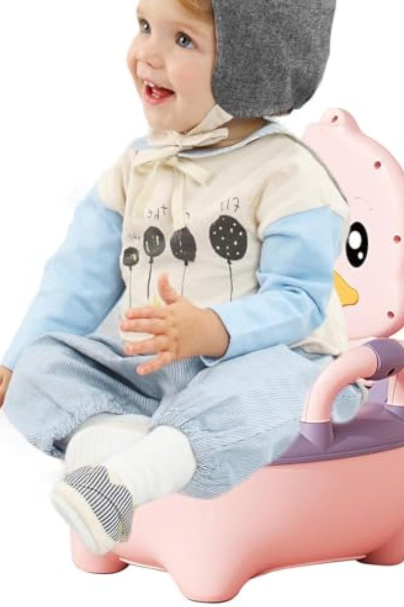 Arabest كرسي تدريب الأطفال على استخدام المرحاض، مدرب مرحاض مع مقابض، كرسي مرحاض للأطفال مع دعم ظهر عالي، غطاء قابل للإزالة، مرحاض وردي - Image 4