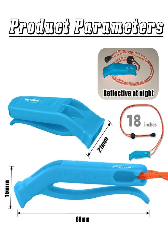 VOGUCCLO 4 Pcs Emergency Whistle, Super Loud Survival Whistle with Lanyard - Image 2