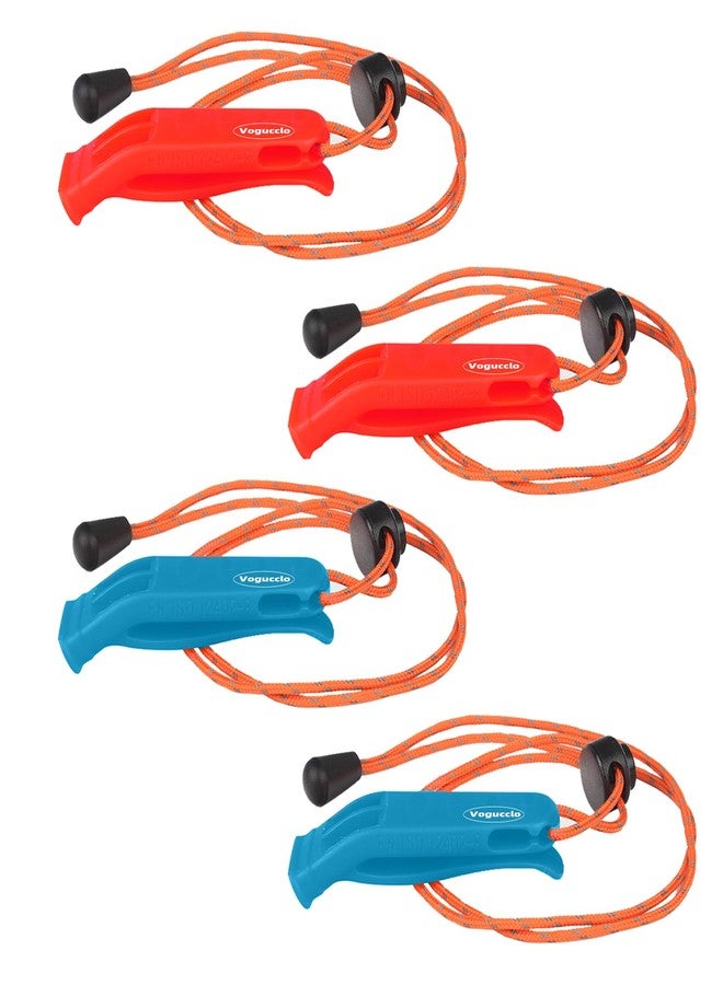 VOGUCCLO 4 Pcs Emergency Whistle, Super Loud Survival Whistle with Lanyard - Image 1