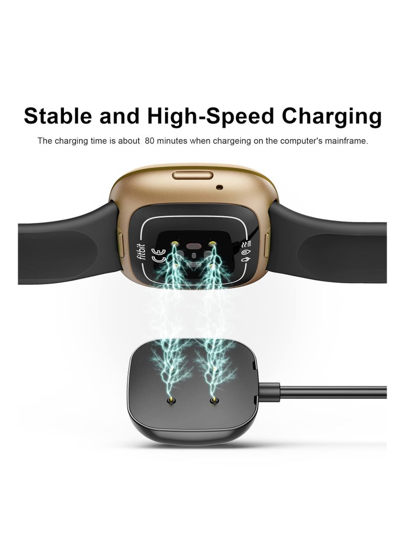 Generic Charger for Fitbit Versa 4/Versa 3/Sense 2/Sense, Replacement Charging Cable Cord Magnetic Dock Stand for Fitbit Sense 1/2, Versa 3/4 Smartwatch [1Pack, 1m/3.3ft]  - Image 1