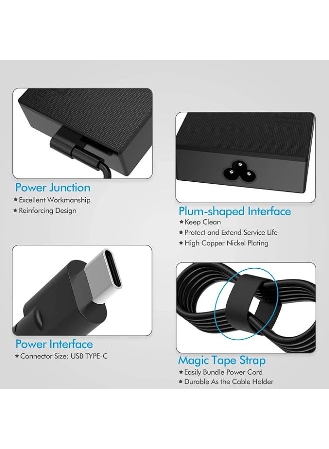 Terabyte 100W 20V 5A Type-C USB-C Charger A20-100P1A AC Adapter Compatible for ASUS ROG Flow X13 Z13 GV301 GZ301 G533QM GA401QM GA503QM GX703HS ZenBook 14X 14 UX425QA UM5401QA UM425QA Supply with Power Cord - Image 4