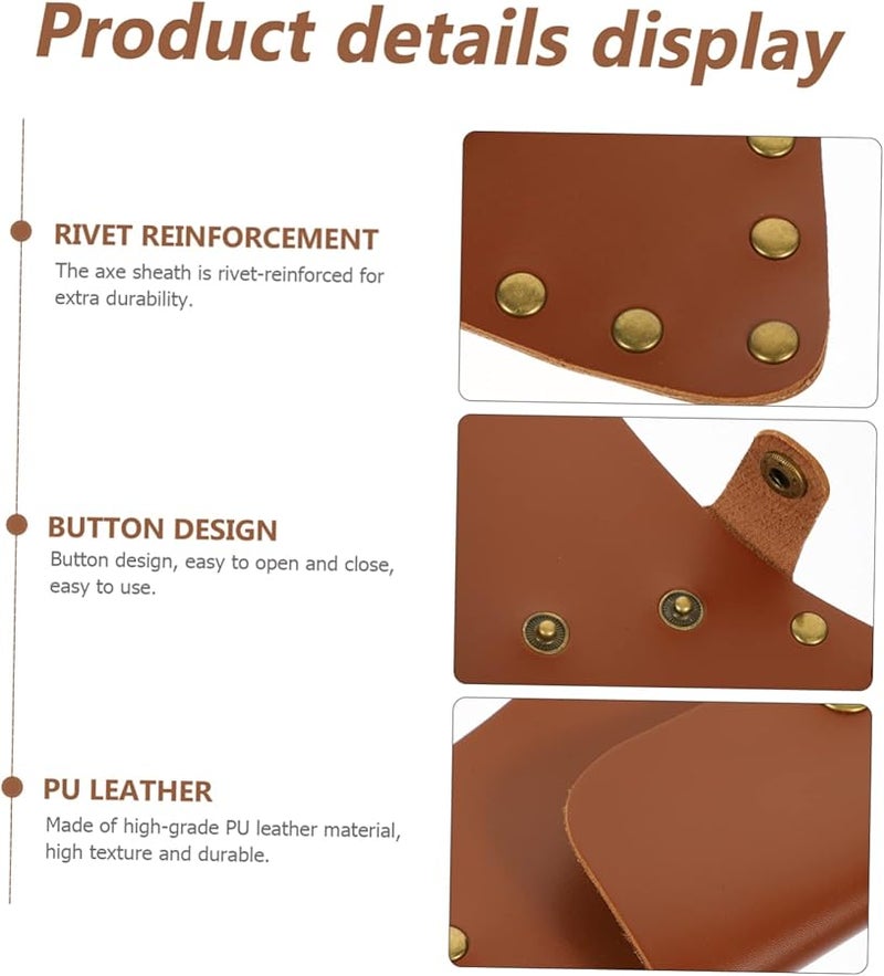 غطاء فأس من الجلد البولي الدائم غمد بلطة واقي تخزين آمن محمول للتخييم والبستنة - Image 5