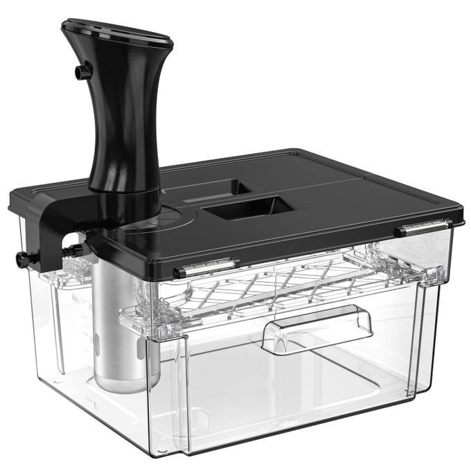 SOUS VIDE CONTAINER INTEGRATED LID RACK NO ADDITIONAL CUSTOM PARTS REQUIRED COMPATIBLE WITH MOST SOUS VIDE COOKERS FOR KITCHEN 11 LITERS