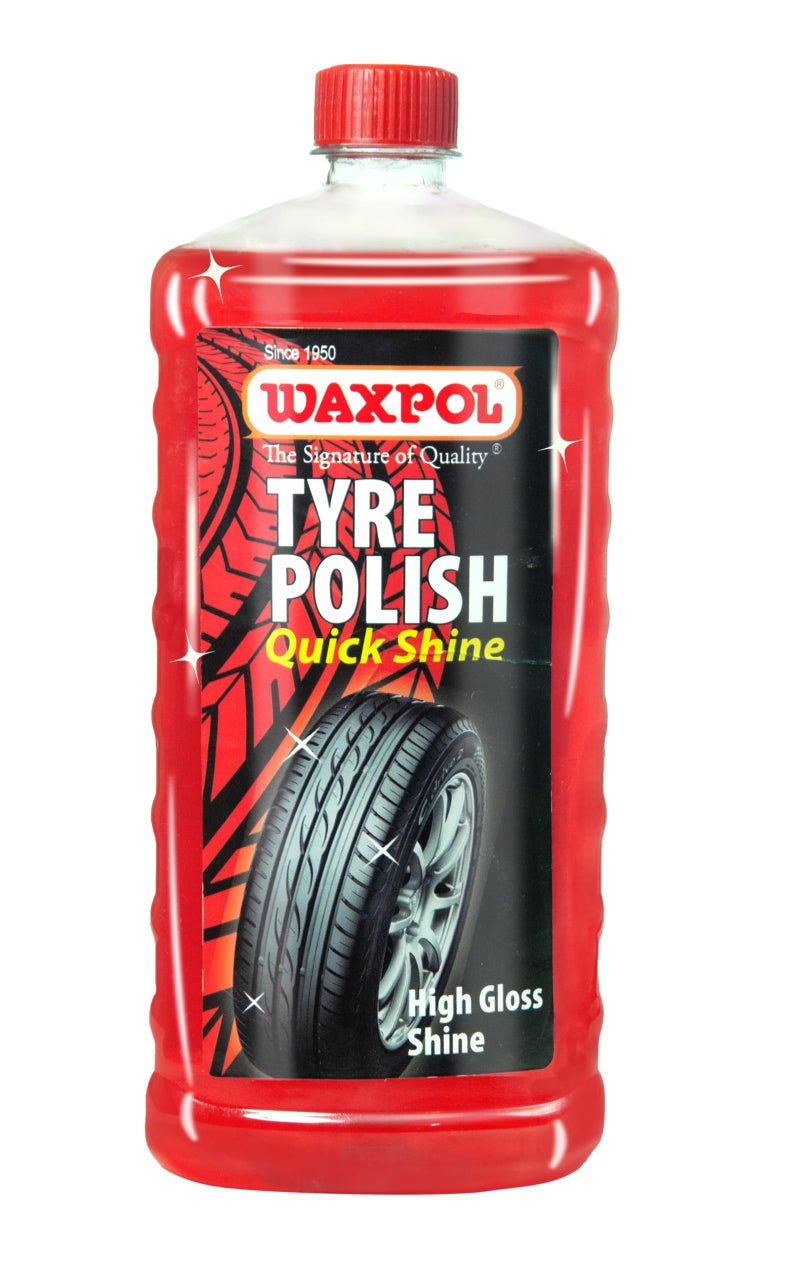 Waxpol Quick Shine Tyre Polish 1L | Gloss for Car & Bike Tyres | Hydrates Dry Tires,Long-Lasting Shine & Non-Greasy Polish - Image 1