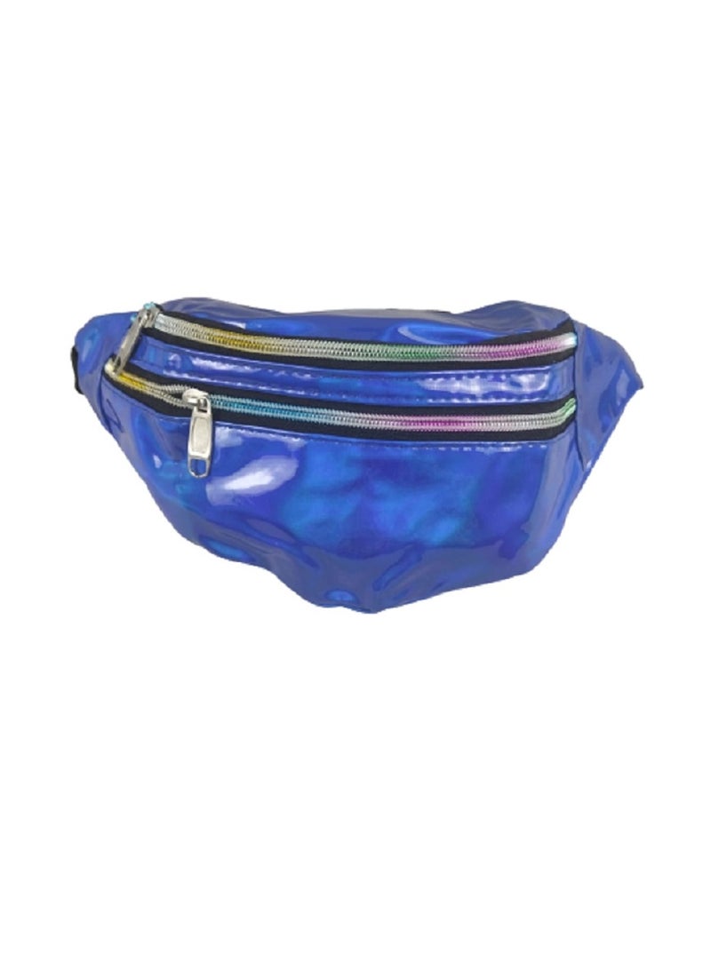 Waist Bag Metallic Color Shiny Blue