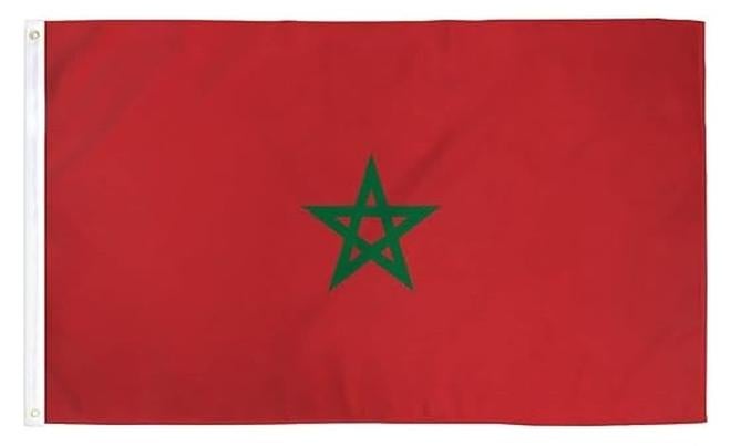 PRINTSHOP4ME Morocco Flag 3x5ft Outdoor or Indoor Flag for Sport Events and Home - Polyester - Size 90x150cm - Perfect for Sports Fan Flag