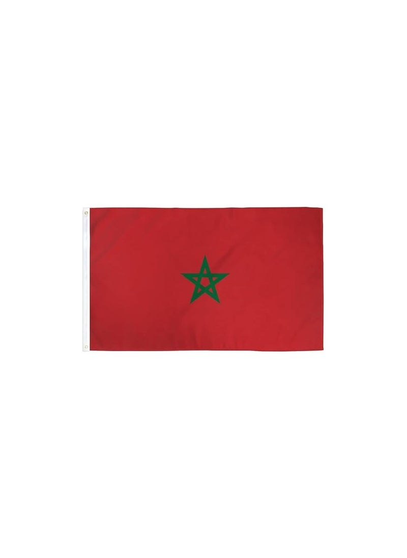 PRINTSHOP4ME Morocco Flag 3x5ft Outdoor or Indoor Flag for Sport Events and Home - Polyester - Size 90x150cm - Perfect for Sports Fan Flag 