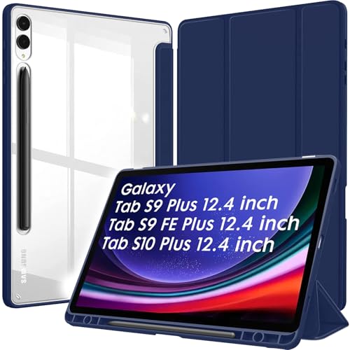 Robustrion Cover for Samsung Tab S10 Plus / S9 FE Plus / S9+ Cover Case 12.4 inch Hybrid Flip Case with [S Pen Holder] for Samsung Tab S9+ / S10+ / S9 FE+ Tablet Cover [Auto Sleep/Wake] - Navy - Image 1