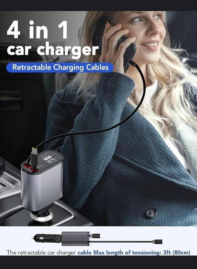 ELTRAZONE Car Charger Fast Charging Cables (800mm) and 2 USB Ports Charger Adapter Compatible with iPhone/Galaxy/Google/Huawei/Tablet - Image 4