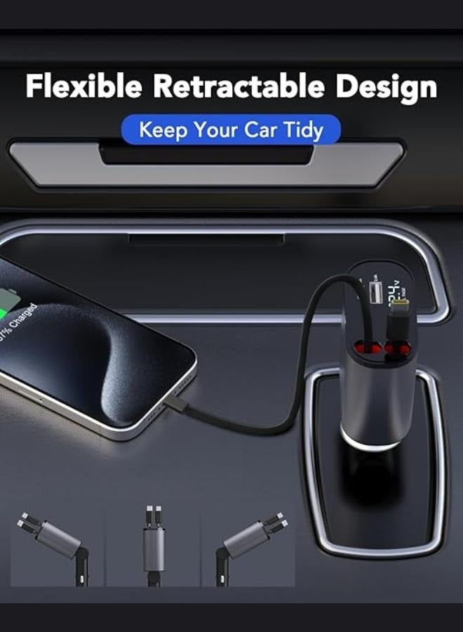 ELTRAZONE Car Charger Fast Charging Cables (800mm) and 2 USB Ports Charger Adapter Compatible with iPhone/Galaxy/Google/Huawei/Tablet - Image 5