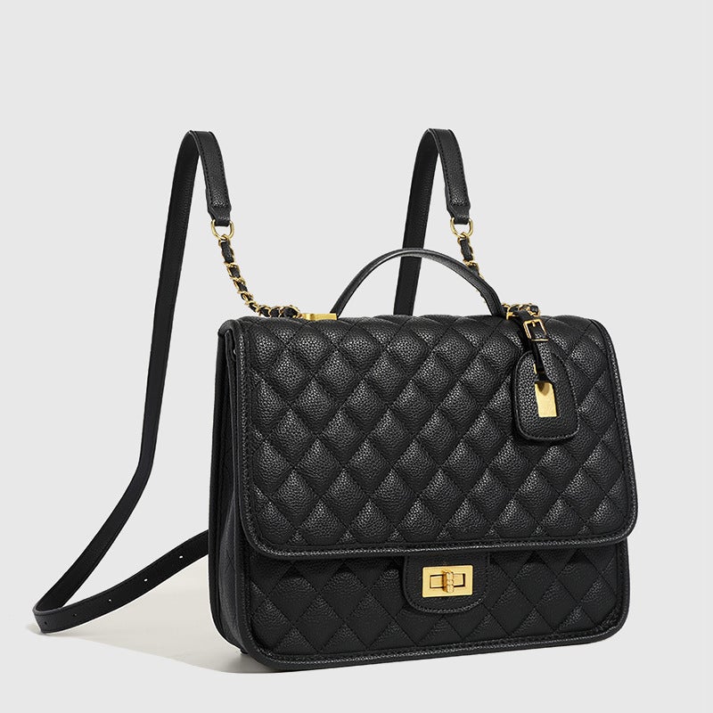 Ghana Preface Backpack Women'S New Large Capacity Commuter High-Grade Western Style Chanel Style Rhombus Handbag - Image 3