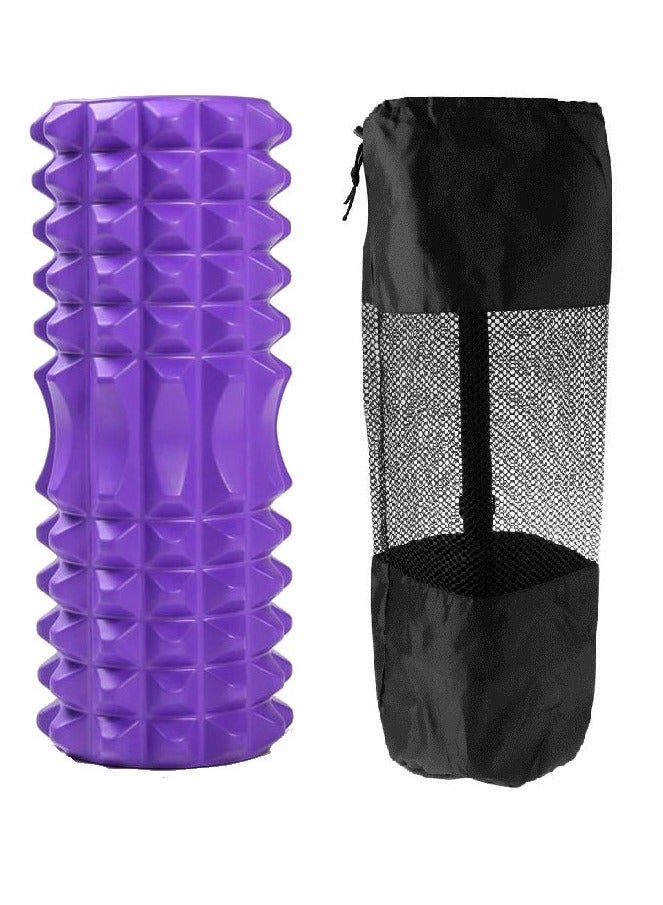 Generic Yoga Foam Roller Moon for Deep Tissue Massage Muscle with Carry Bag, Purple - Image 1