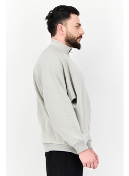 Adidas Men Sportswear Fit Long Sleeves Outdoor Sweatshirt, Grey  - Image 2