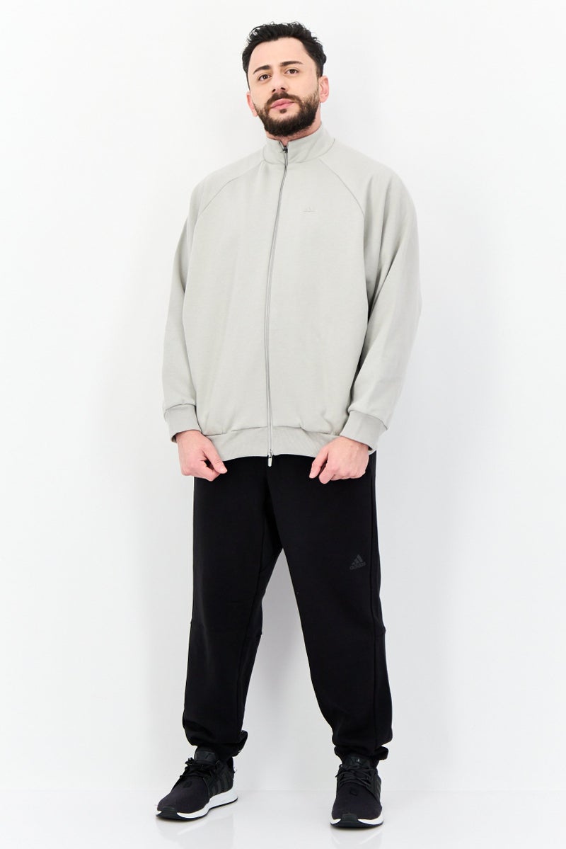 Adidas ملابس رياضية للرجال بأكمام طويلة مناسبة، خارجي، سترة رياضية، رمادي - Image 4