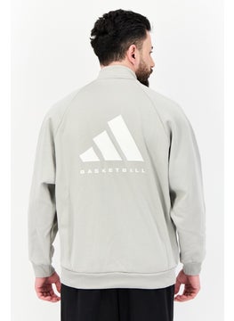 Adidas Men Sportswear Fit Long Sleeves Outdoor Sweatshirt, Grey  - Image 3