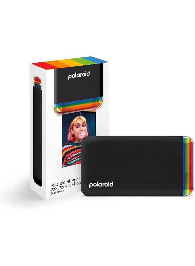 Polaroid Renewed - Polaroid Hi-Print - 2nd Generation Bluetooth Connected 2x3 Pocket Photo Dye-Sub Printer - Black Printer Only - Image 2