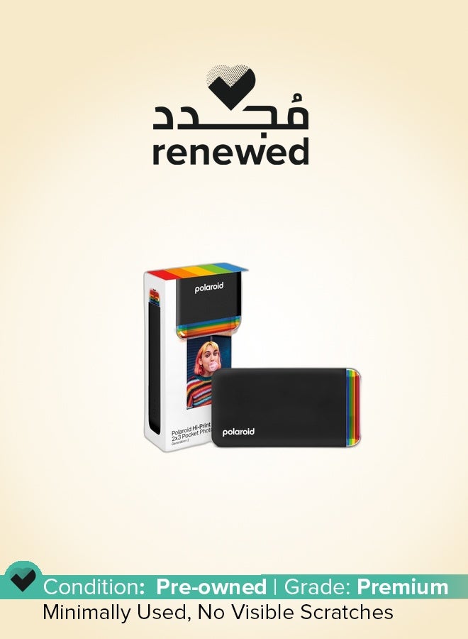 Polaroid Renewed - Polaroid Hi-Print - 2nd Generation Bluetooth Connected 2x3 Pocket Photo Dye-Sub Printer - Black Printer Only - Image 1