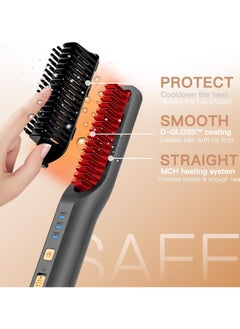 General Women's Cordless Hair Straightening Brush, Negative Ion Electric Hair Straightening Brush, 30 Seconds Fast Heating, USB Rechargeable, Portable Travel Mini Hair Straightening Brush, Fast Heating  - Image 5