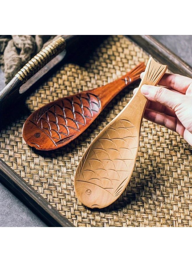 Shallow Color Natural Solid Wood Kitchen Spoon Cooking Stirring Utensil 1pc - Image 5