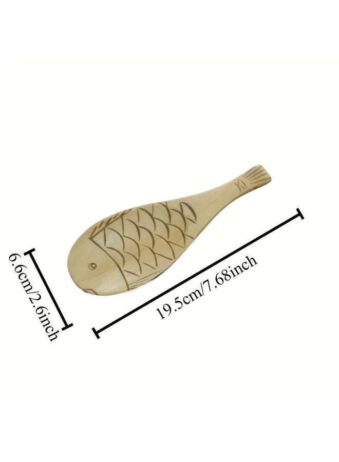 Shallow Color Natural Solid Wood Kitchen Spoon Cooking Stirring Utensil 1pc - Image 4