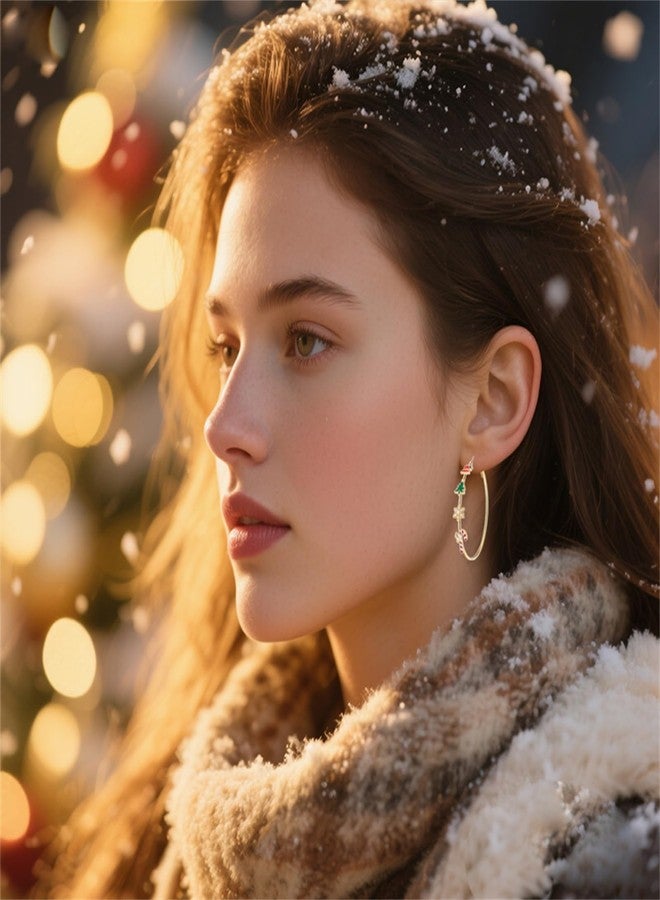 RLHRNDE Christmas Earrings for Women Dainty Enamel Sparkly Rhinestone Stud Earrings Fashion Xmas Bow Tree Reindeer Snowflake Santa Claus Bell Boots Earrings Winter Party Christmas Jewelry Gift (Christmas) - Image 5