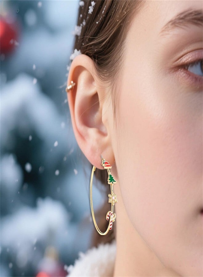 RLHRNDE Christmas Earrings for Women Dainty Enamel Sparkly Rhinestone Stud Earrings Fashion Xmas Bow Tree Reindeer Snowflake Santa Claus Bell Boots Earrings Winter Party Christmas Jewelry Gift (Christmas) - Image 3