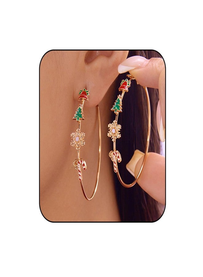 RLHRNDE Christmas Earrings for Women Dainty Enamel Sparkly Rhinestone Stud Earrings Fashion Xmas Bow Tree Reindeer Snowflake Santa Claus Bell Boots Earrings Winter Party Christmas Jewelry Gift (Christmas) - Image 1