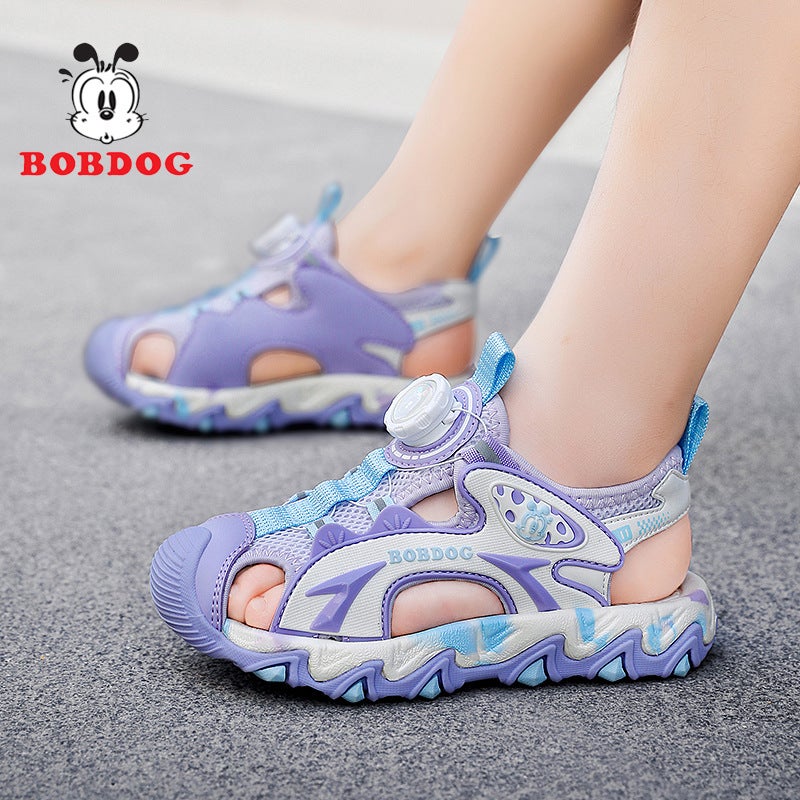 Children'S Shoes Babu Dou Kidsren 6-12 Years Old Sandals Summer Baotou Beach Shoes Soft Sole Boys' Sports Shoes 10-15 Years Old Summer - Image 1